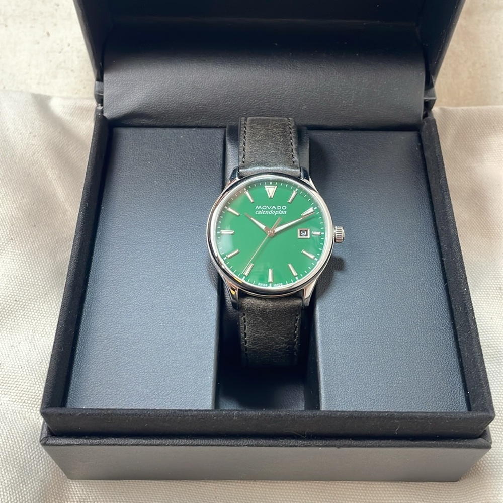 Movado Heritage Quartz Green Dial 40mm Men's Watch - Picture 3 of 11